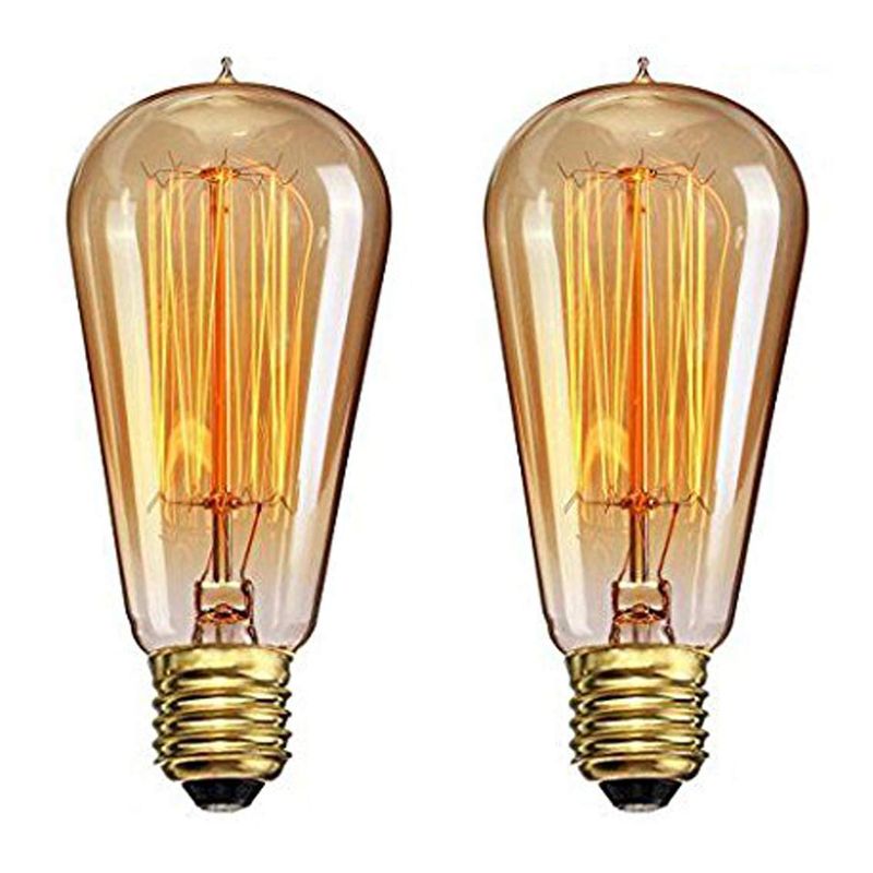 CTKcom Vintage Edison Light Bulbs - 2 Pack, 40W ST58 Vintage Squirrel ...