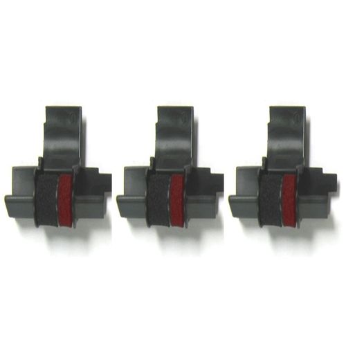 3 x COMPUMATIC Compatible/Replacement for IR-40T EA772R Black/Red Ink Rollers, Works for SHARP EL-1750V, EL-1801V, EL1801P, EL1801PIII, EL2192, EL2620, and more