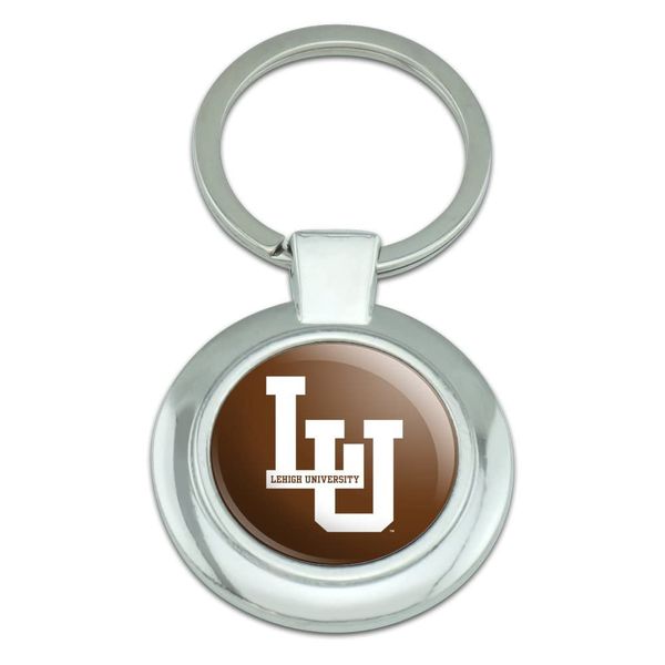 Lehigh University Primary Logo Keychain Classy Round Chrome Plated Metal