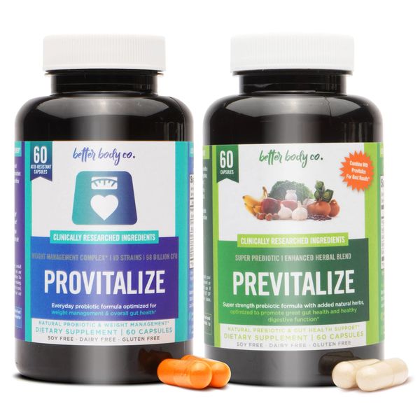 Better Body Co. Original Slim Gut Bundle | Provitalize & Previtalize Bundle - Natural Menopause Probiotic and Prebiotic