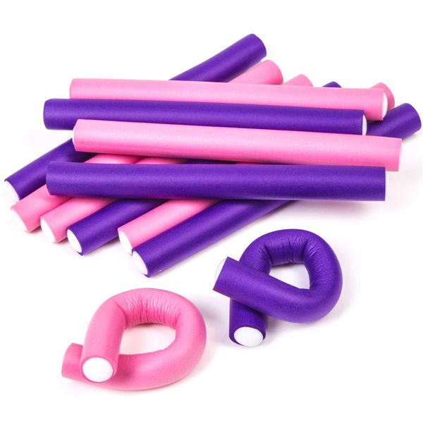 12X Flexible Hair Rollers - Flexi Sponge Salon Quality Styling Soft Foam Rollers