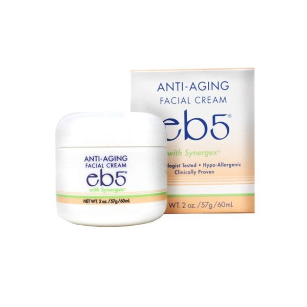 eb5 Classic Anti-Aging Facial Cream with Synergex, Clinically Proven Hypo-Allergenic Anti-Wrinkle Relief, 2 oz