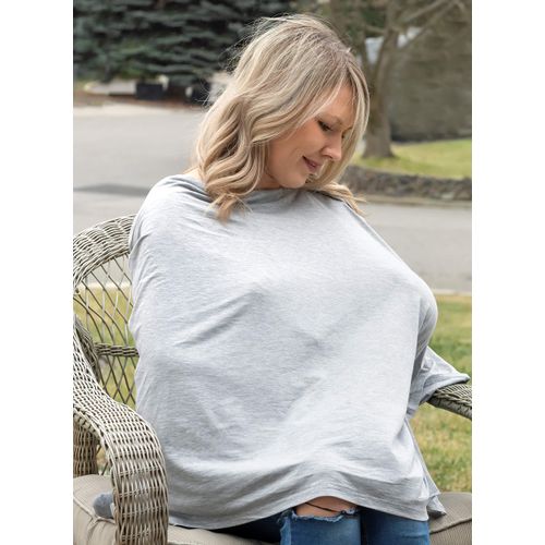 Nursing Cover for Breastfeeding - Multi Use - Nursing Blanket – Poncho Style with Buttons - Stretchy Baby Car Seat Canopy - Nursing Cover Scarf