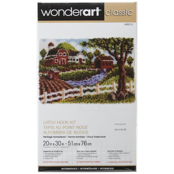 Wonderart Classic Heritage Homestead Latch Hook Kit, 20" X 30"