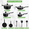 13-Piece Nonstick Cookware - Heat Resistant Kitchen Ware Set W/Saucepan, Frying 