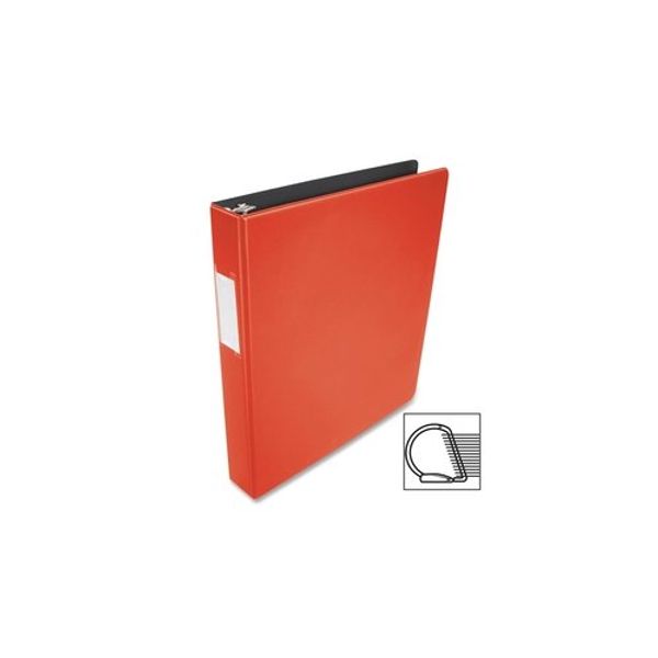 Business Source Slanted D-ring Binders-D-Ring Binder w/Label Holder, Hvy-Dty, 1", Red