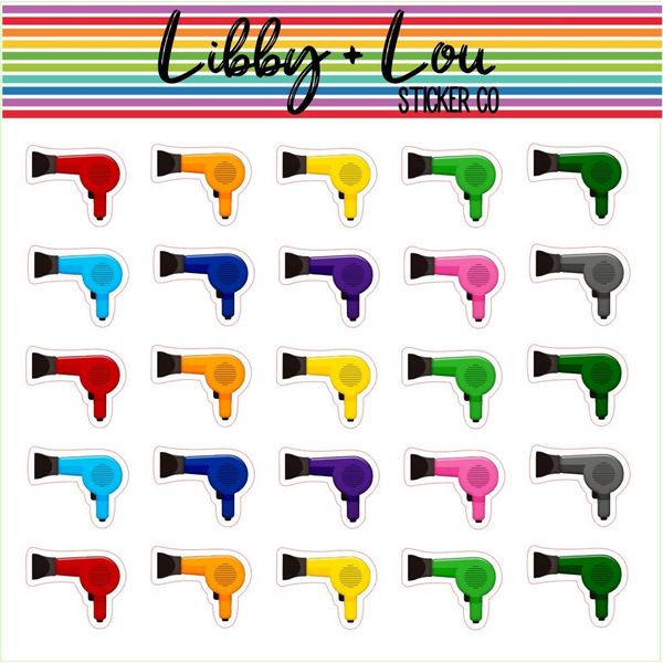 Blow Dryer Icon Planner Stickers | Libby + Lou Sticker Co