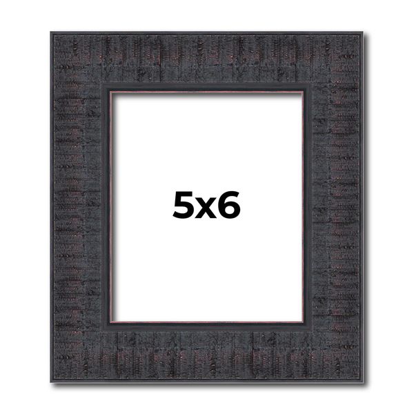 Poster Palooza 5x6 Frame Brown Distressed Mahogany Solid Wood Picture Frame with UV Acrylic Plexiglass, Foam Board Backing & Hanging Hardware Included