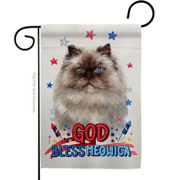 Breeze Decor Patriotic Colourpoint Persian Garden Flag Cat Kitten Meow Spoiled Paw Fur Pet Nature Farm Animal Creature House Decoration Banner Small Yard Gift Double-Sided, Made in USA