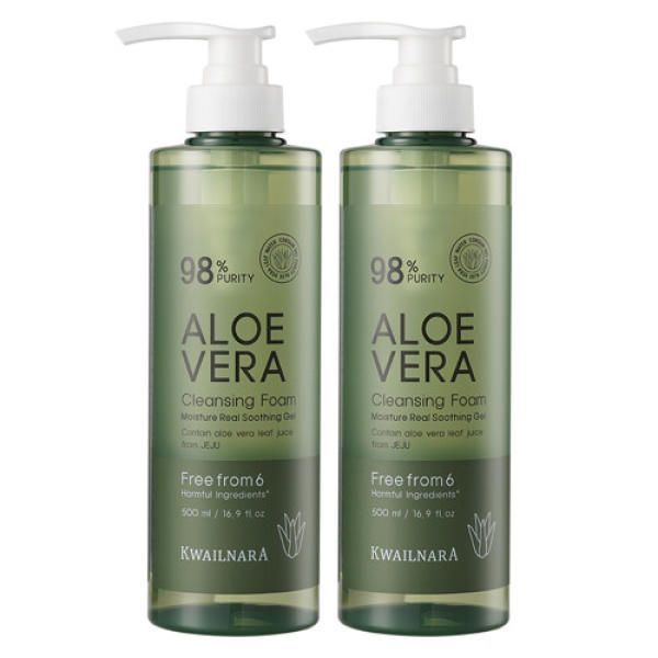 [Kwailnara] Aloe large-capacity cleansing foam 500ml x 2