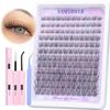 Natural Lash Clusters Kit Wispy Lash Extension Kit Waterproof Lash Clusters C...