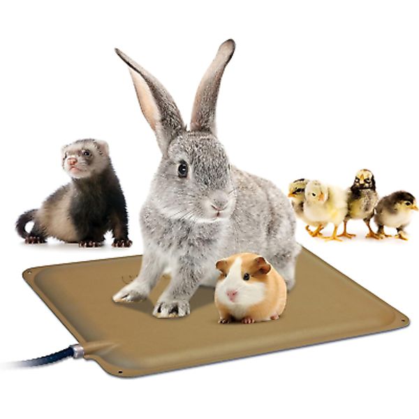 Outdoor Small Animal Heated Pad for Rabbits and Small Animals Tan 9 X 12 Inches