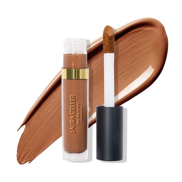 LAURA GELLER NEW YORK The Ideal Fix Concealer - Deep - Buildable Medium to Full Coverage Liquid Concealer - Covers Under Eye Dark Circles & Blemishes - Long-Lasting