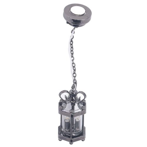 AirAds 1:12 Scale Dollhouse Miniature Dining Room Light Pendant 2-Light Bulbs Black Light Kitchen Island Pendant Light Dolls Island Light Dollhouse Accessories