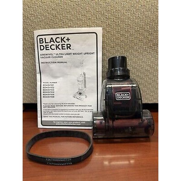 Black & Decker AirSwivel Belt + Vacuum Attachment Pet Hair Turbo Tool Brush NEW