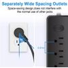 Wall Mountable USB Surge Protector Power Strip with 3 USB Ports & 4 Outlet Plugs