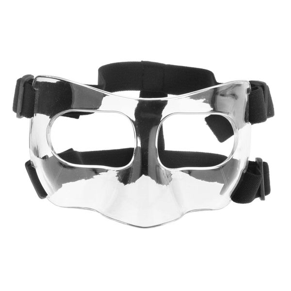 PEWETE Clear Basketball Mask Elastic Strap Shatterproof Nose Brace for Men Women,15x9cm