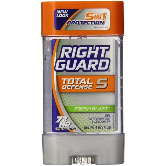 Right Guard Total Defense Anti-Perspirant Deodorant Power Gel Fresh Blast 4 oz (Pack of 4)