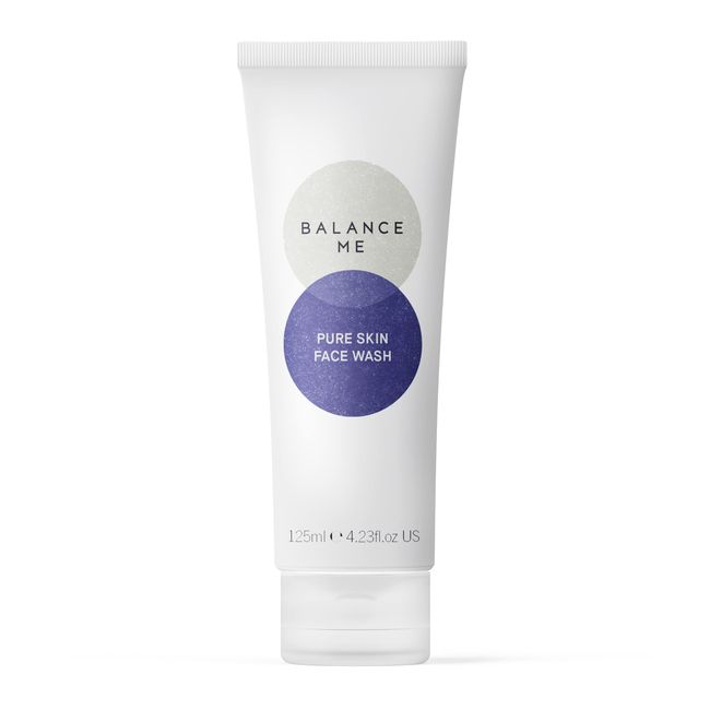 Balance Me Pure Skin Face Wash - 99% Natural Facial Cleanser - Aloe Very & Orange Extracts Reduce Blemishes & Hydrates Skin - Calms Combination Skin - Made In Uk - 125 Ml