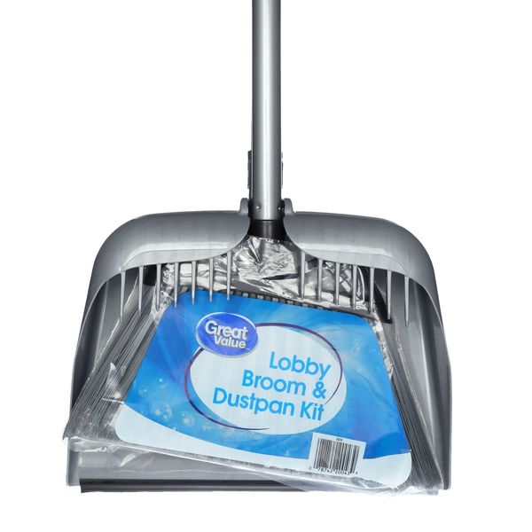 Lobby Broom & Dustpan Kit, 37" Handle with Recycled Pet Bristles