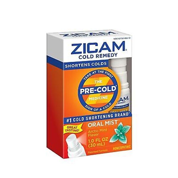 Zicam Cold Remedy Oral Mist Arctic Mint Flavor Pre-Cold Medicine Homeophatic 1oz