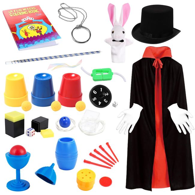 Skirfy Magic Goods, 12 Types, Magic Goods, Magic Set, Magic Set, Magic Stick, Magic Bag, Magic Costume, For Children, Elementary School Students, Birthday, Christmas, New Year, Gift, Japanese