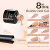 Modelones 8-in-1 Nail Builder Gel, 6 Colors White Brown Builder Gel for Nails, Hard Gel Builder Nail Extension Gel Builder Gel in a Bottle