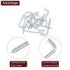 uxcell Right Angle Hooks, 1 Set, 9 Shapes, Right Angle Metal Screw Hooks, Silver