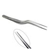 Precision Serrated Forceps Offset Handle Stainless Steel Surgical Tweezers- 5.5"
