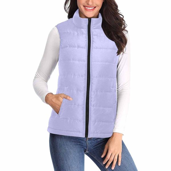 Womens Puffer Vest Jacket / Periwinkle Purple - M