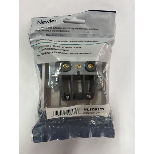 Newlec 45 Amp Cooker Outlet Connection Plate Junction Box Connector Cover - Blank Front