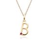 Initial B Ruby Letter Necklace in 9ct Yellow Gold