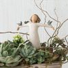 Willow Tree Happiness, Free to Sing, Laugh, Dance, Create, Figure with 3 Bluebirds on Arms, Gift for Graduates or to Encourage and Support Creative Expression, Sculpted Hand-Painted Figure