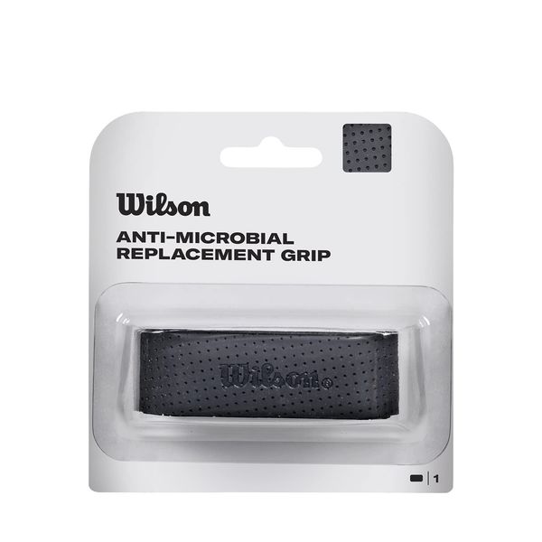 Wilson Tennis Grip Tape, Dual Performance Grip, Rubber, Black, 1-Pack