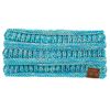 C.C Exclusives Multi colored Ribbed Headband Headwrap (HW-826) (Turquoise Mixed #15)