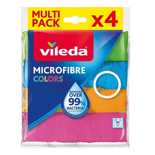 Vileda Microfibre Pack of 4 Dish Cloths