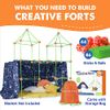 Tiny Land Kids-Fort-Building-Kit-130 Pieces-Creative Fort Toy for 5,6,7,8 Years Old Boy & Girls-STEM Building Toys DIY Castles Tunnels Play Tent Rocket Tower Indoor & Outdoor