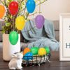O-Kinee Easter decoration: Plastic Easter Eggs with Ribbon Colourful for Outdoor and Indoor Use
