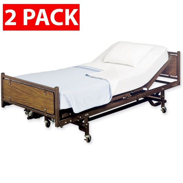 2 PACK - Fitted Hospital Bed Sheets 36"x84"x16" - DIRTY/STAINED