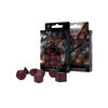 Q WORKSHOP Dragon RPG Ornamented Dice Set 7 Polyhedral Pieces, Black & Red