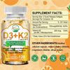 Vitamin D3 K2 Softgel 240 Capsules Extra Strength D3 K2 Supplements NEW