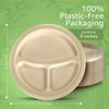 Ibambo Bamboo Disposable Compartment Plates - 9 Inch, 500 Pack, Compostable
