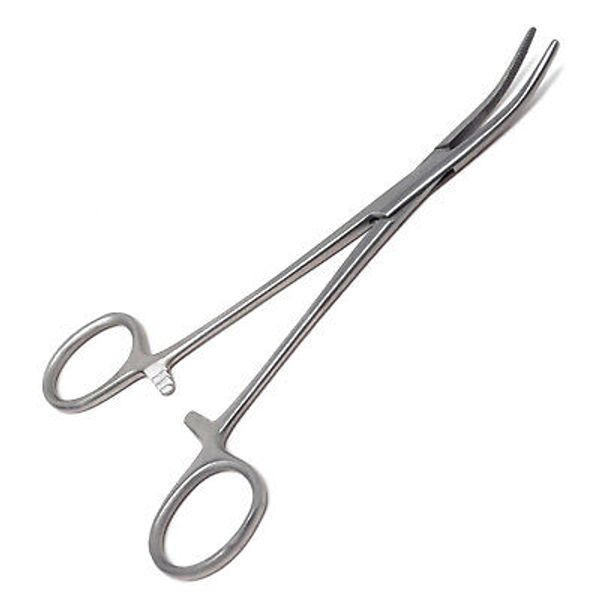 Surgical Kelly Locking Clamp Forceps 6.25" Curved Jaws Hemostatic Artery Toothed