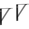 Franklin Brass S44844Z-FB-U Double Wire Shelf Brackets, Matte Black, 2 Pack