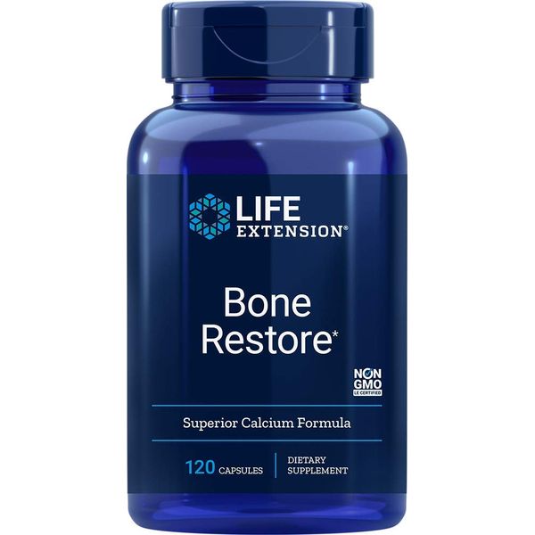 Life Extension Bone Restore – Helps Maintain Healthy Bone Density - Calcium, Vitamin D3, Magnesium, Zinc, Boron and Other Bone-Healthy Minerals - Non-GMO, Gluten-Free – 120 Capsules