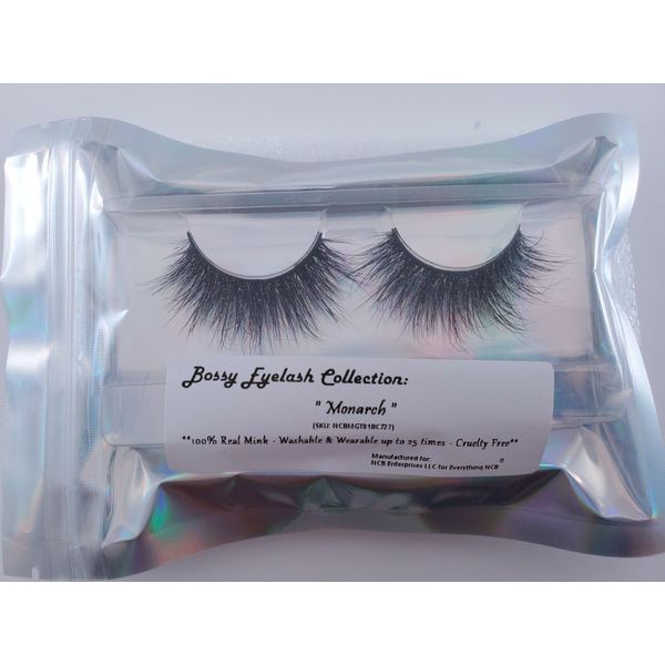 1 Pair 100% Real Mink Custom Eyelashes by Everything NCB featuring Monarch Lash