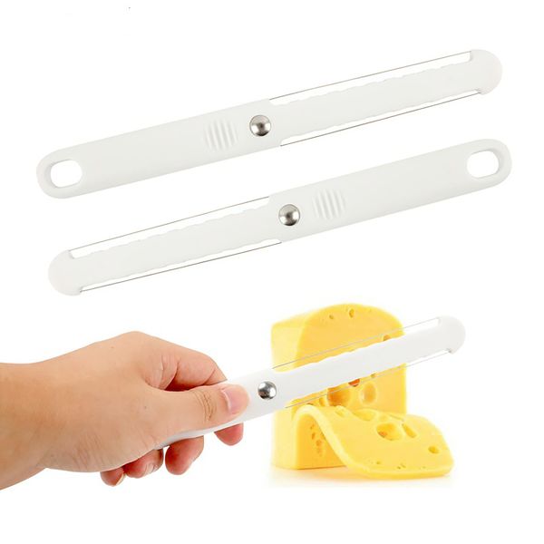 IRYNA 2 Pack Cheese Slicers Kitchen Gadgets Plastic Wired Cheese Cutter Multifunctional Butter Curler Tool Cheese Slicers for Block Cheese