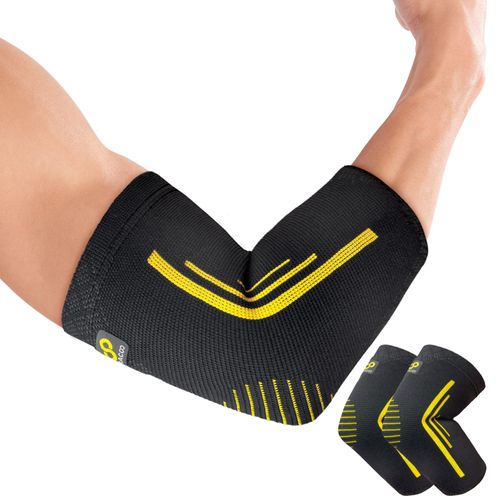 BRACOO Elbow Support Compression Sleeve for Men & Women, 2 Pack - Elbow Support Brace for Tendonitis, Arthritis, Joint Pain Relief, Tennis Elbow, Golfers Elbow, Weightlifting, EE92 (Black, L)