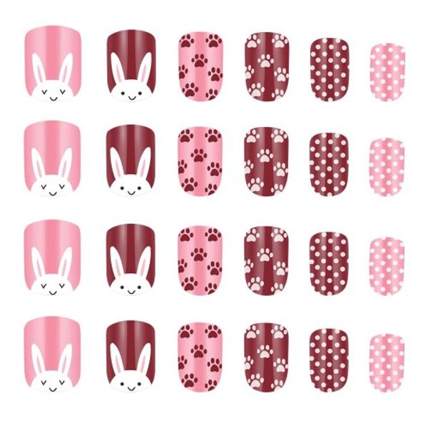 KESYOO Nail Tips, False Nails, Watermelon Pattern, Cute, False Nails, Short, Smooth, Adhesive, For Kids, Girls, Nail Parts, Nail Art Supplies, &quot;24 Pieces&quot;