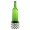 Wine Bodies Surface Protector Crystal Checkered Blocks Metal Decorated Wine Bottle Coaster